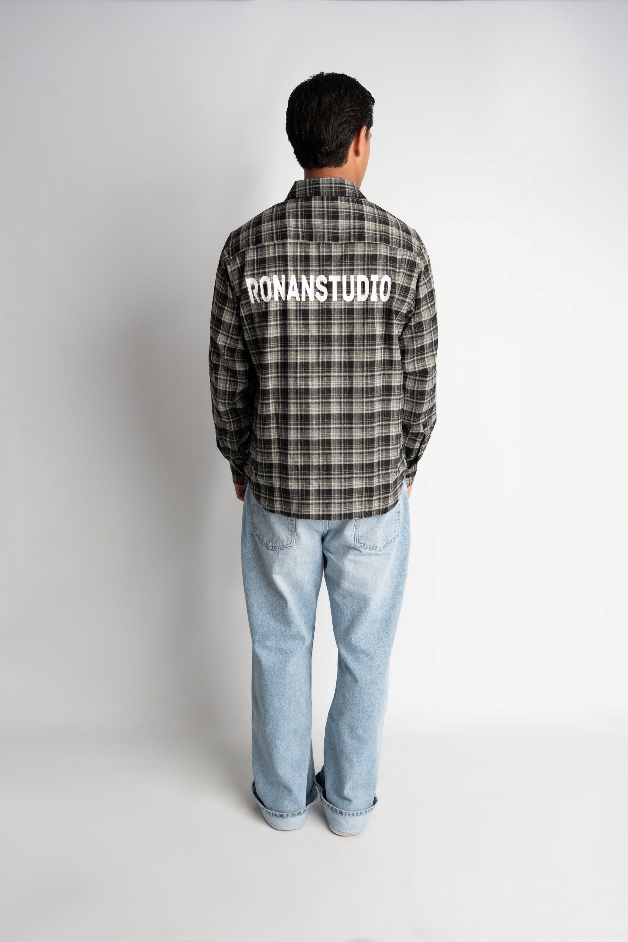 LABEL FLANNEL BLACK X GREY