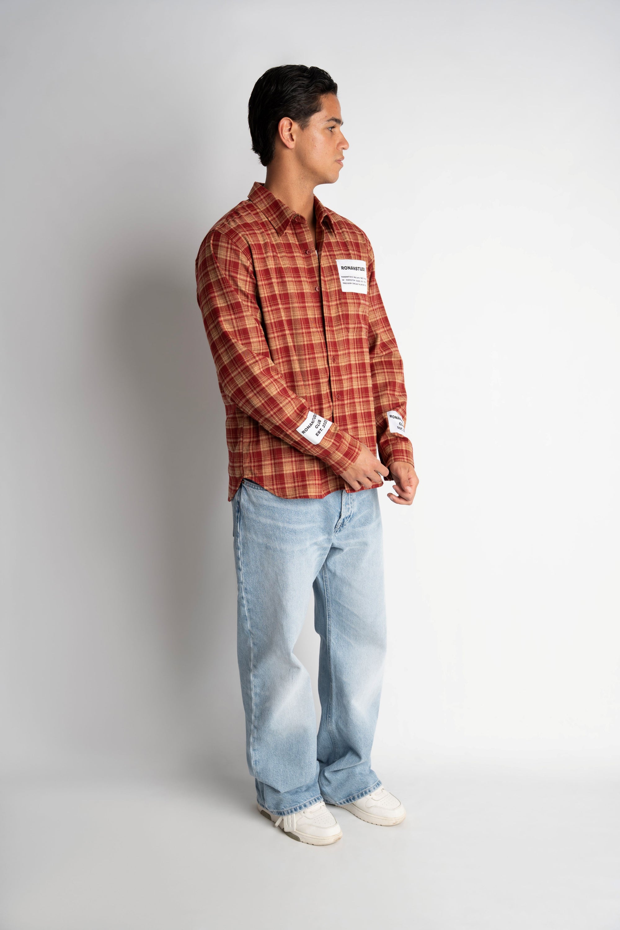 PRE-ORDER LABEL FLANNEL RED X WHITE