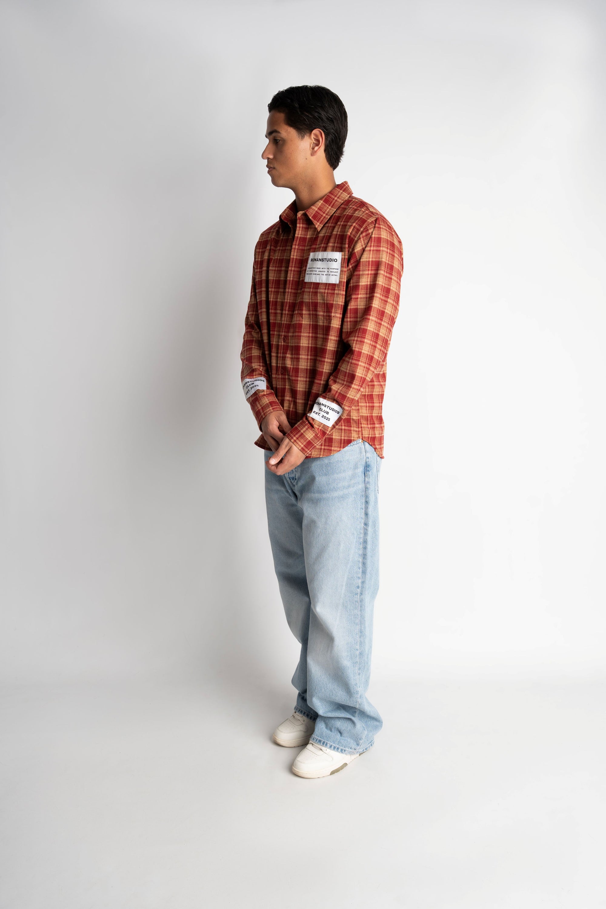 PRE-ORDER LABEL FLANNEL RED X WHITE