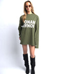 CLUB OVERSIZED LONGSLEEVE OLIVE GREEN
