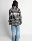 LABEL FLANNEL BLUE X BLACK