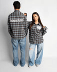 LABEL FLANNEL BLUE X BLACK