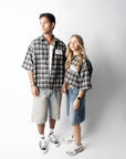 LABEL SS FLANNEL CHARCOAL