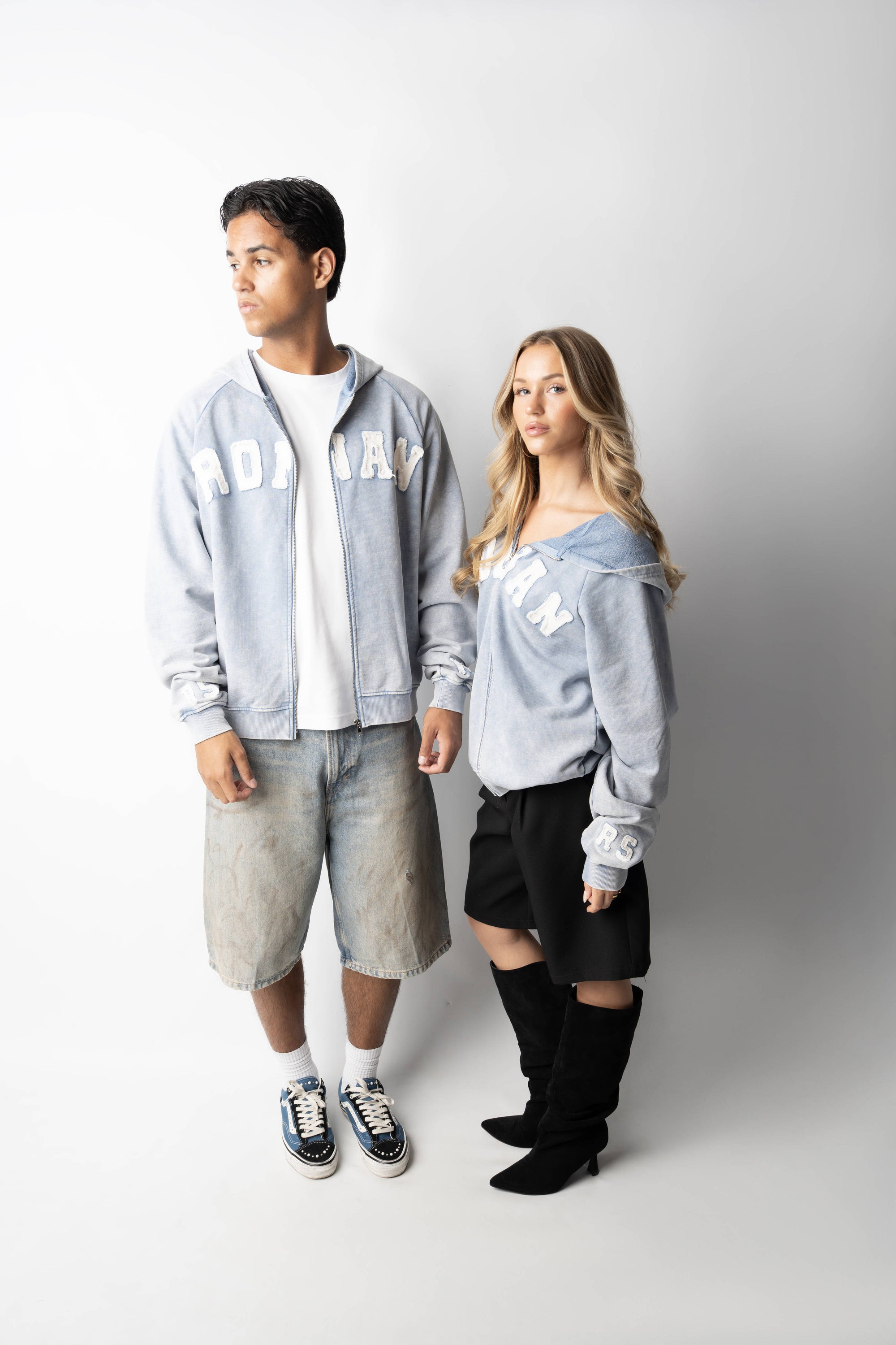 RONAN ARCHIVE ZIP UP WASHED BLUE