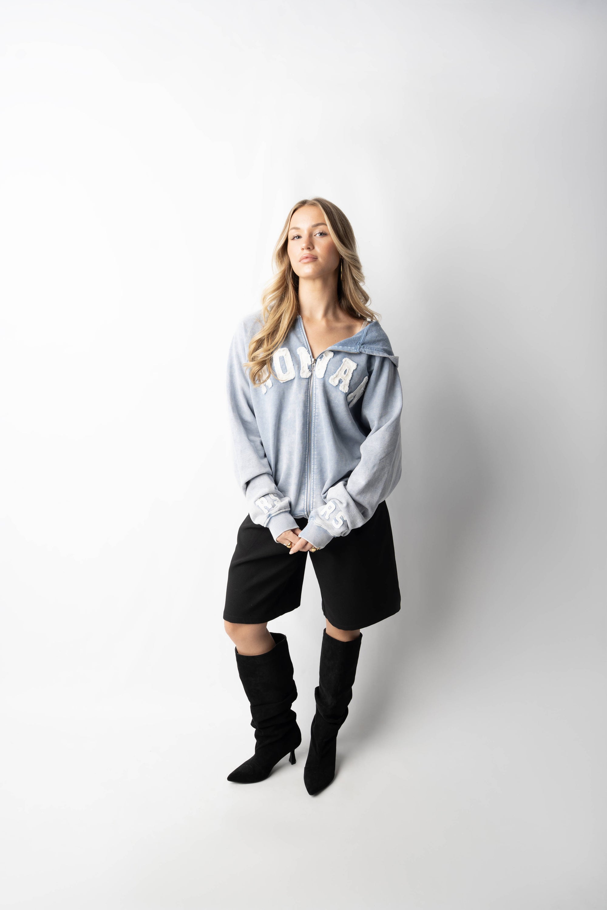 RONAN ARCHIVE ZIP UP WASHED BLUE