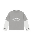 DOUBLE SLEEVE GREY & WHITE