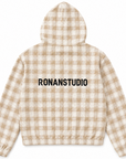PLAID HOODIE JACKET OLIVE KHAKI