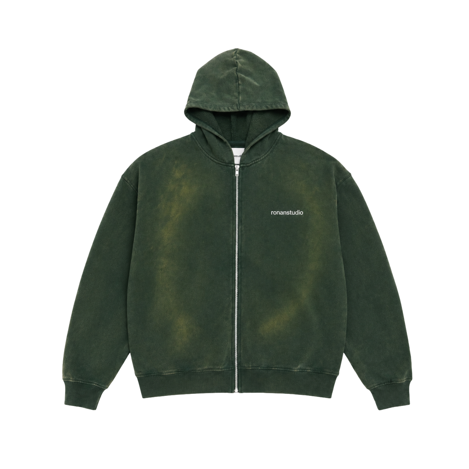 RONANSTUDIO BOUND ZIP HOODIE VINTAGE GREEN