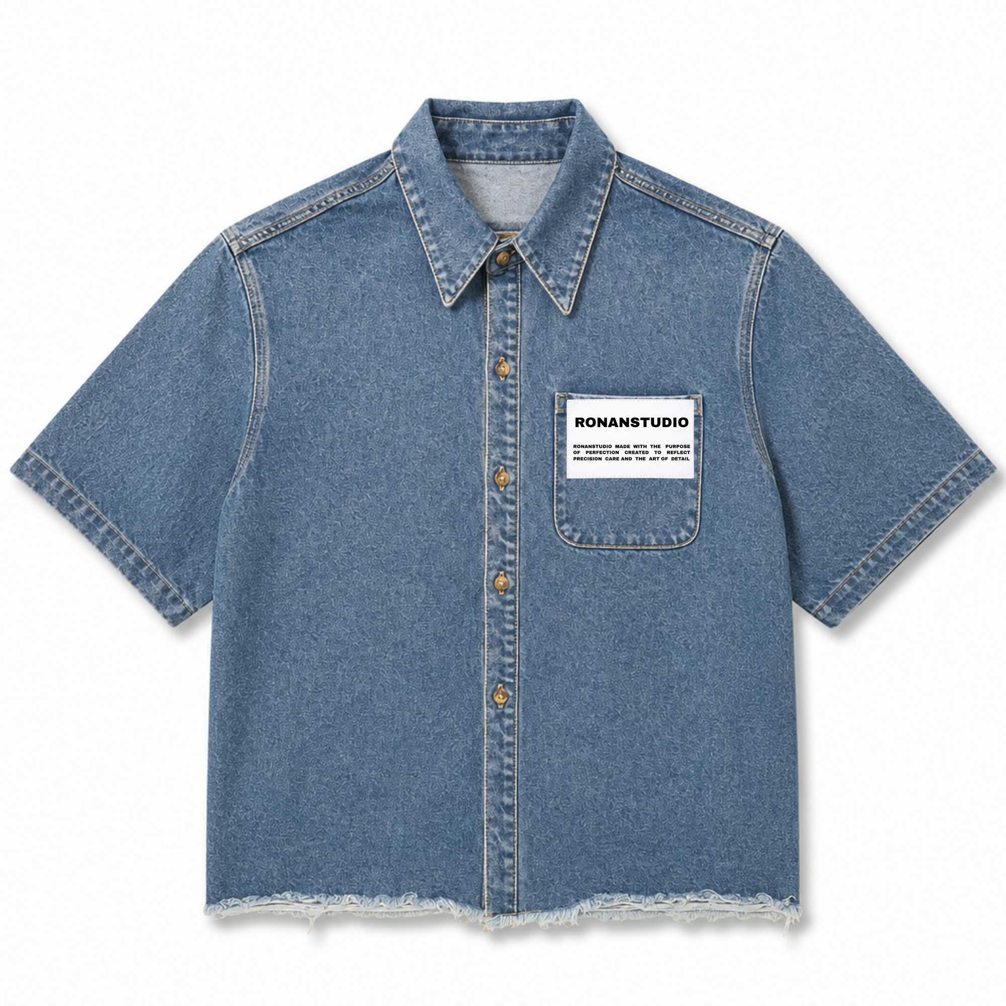 DENIM LABEL SHORT SLEEVE SHIRT