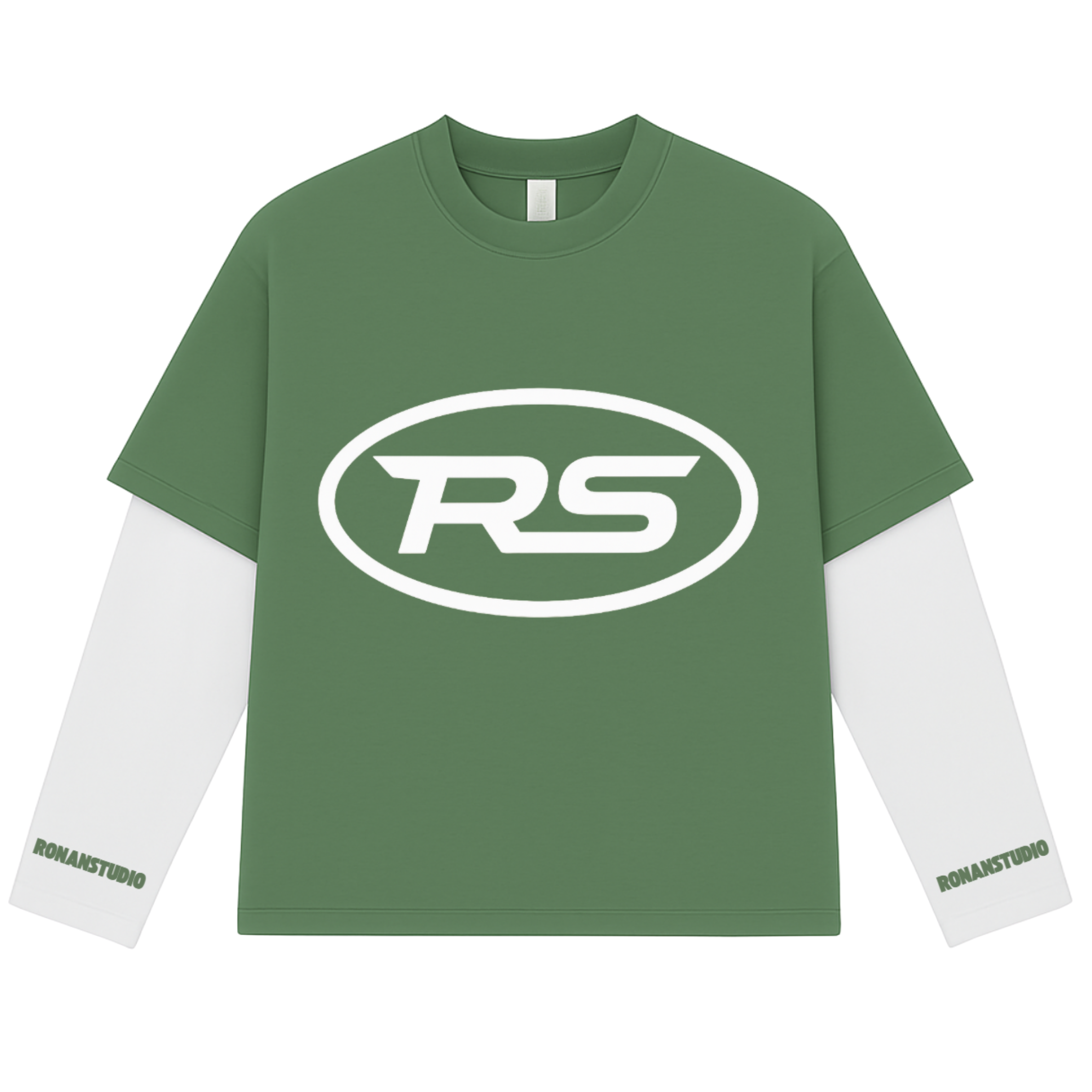 RS DOUBLE SLEEVE GREEN & WHITE