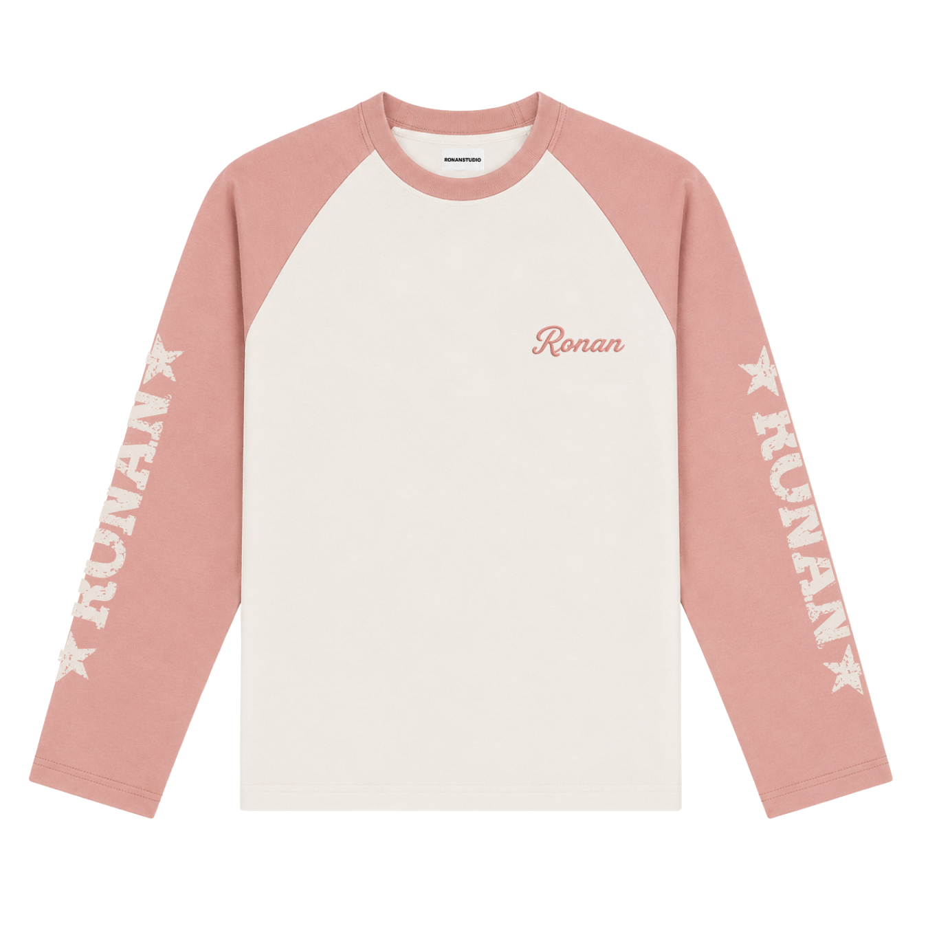 RAGLAN LONGSLEEVE PINK & WHITE