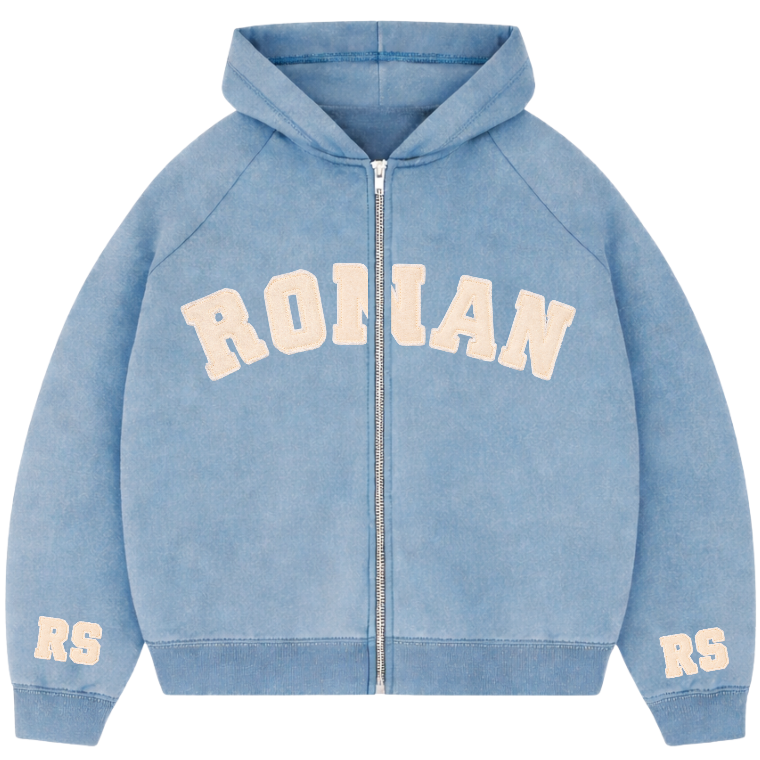 RONAN ARCHIVE ZIP UP WASHED BLUE
