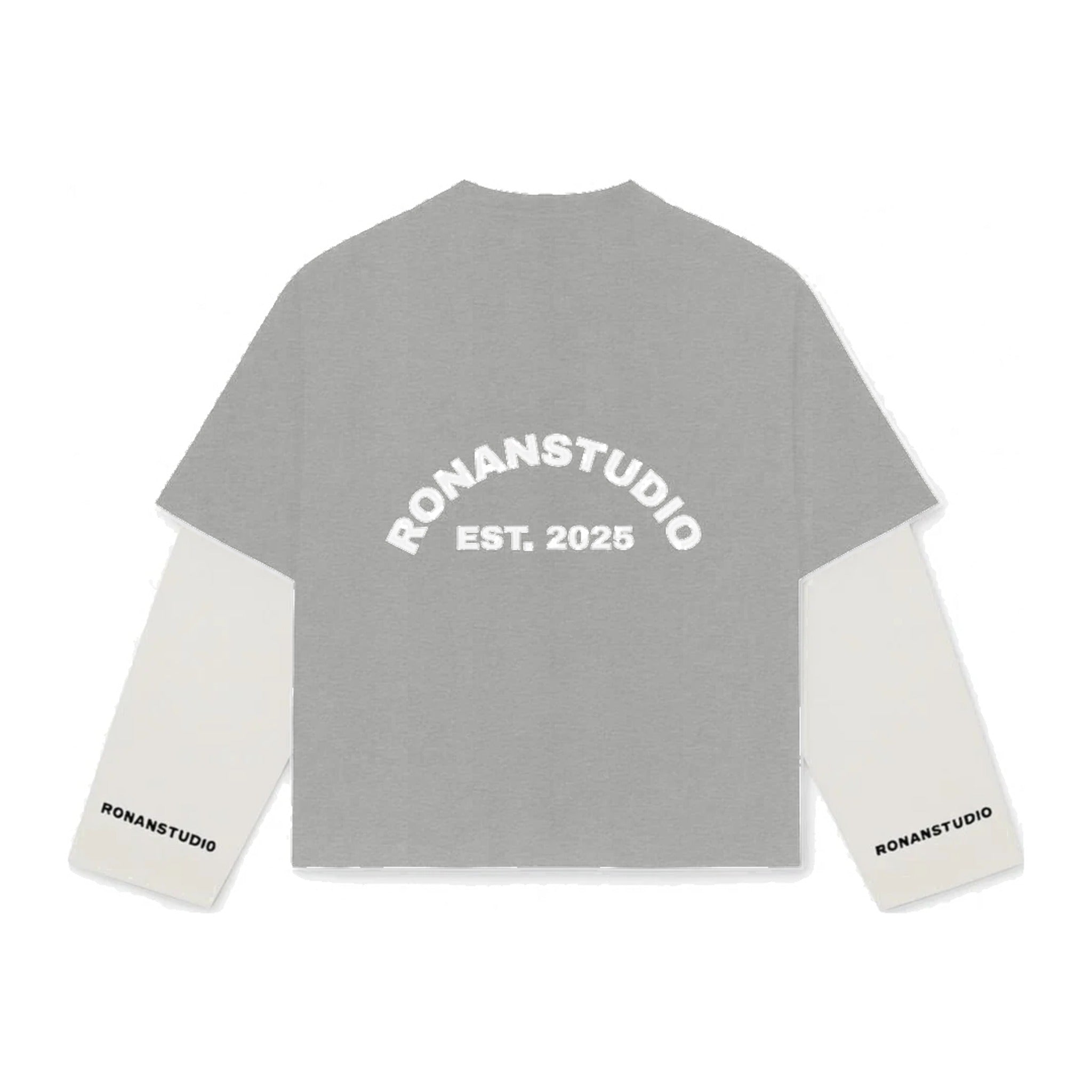 DOUBLE SLEEVE GREY & WHITE