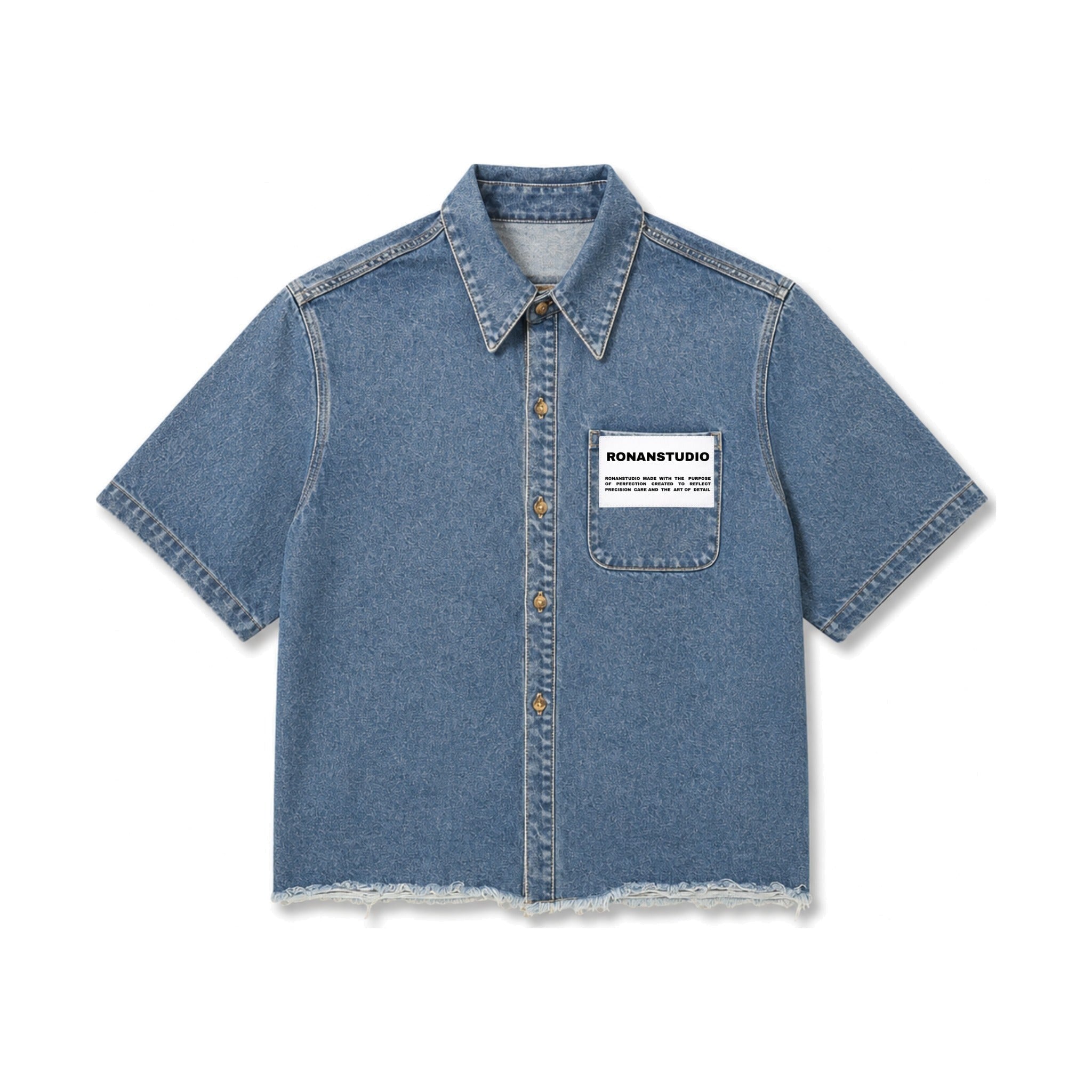 DENIM LABEL SHORT SLEEVE SHIRT