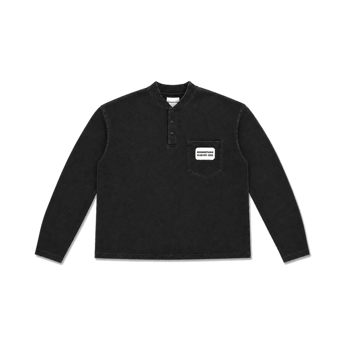 HENLEY SOCIETY LONGSLEEVE WASHED BLACK