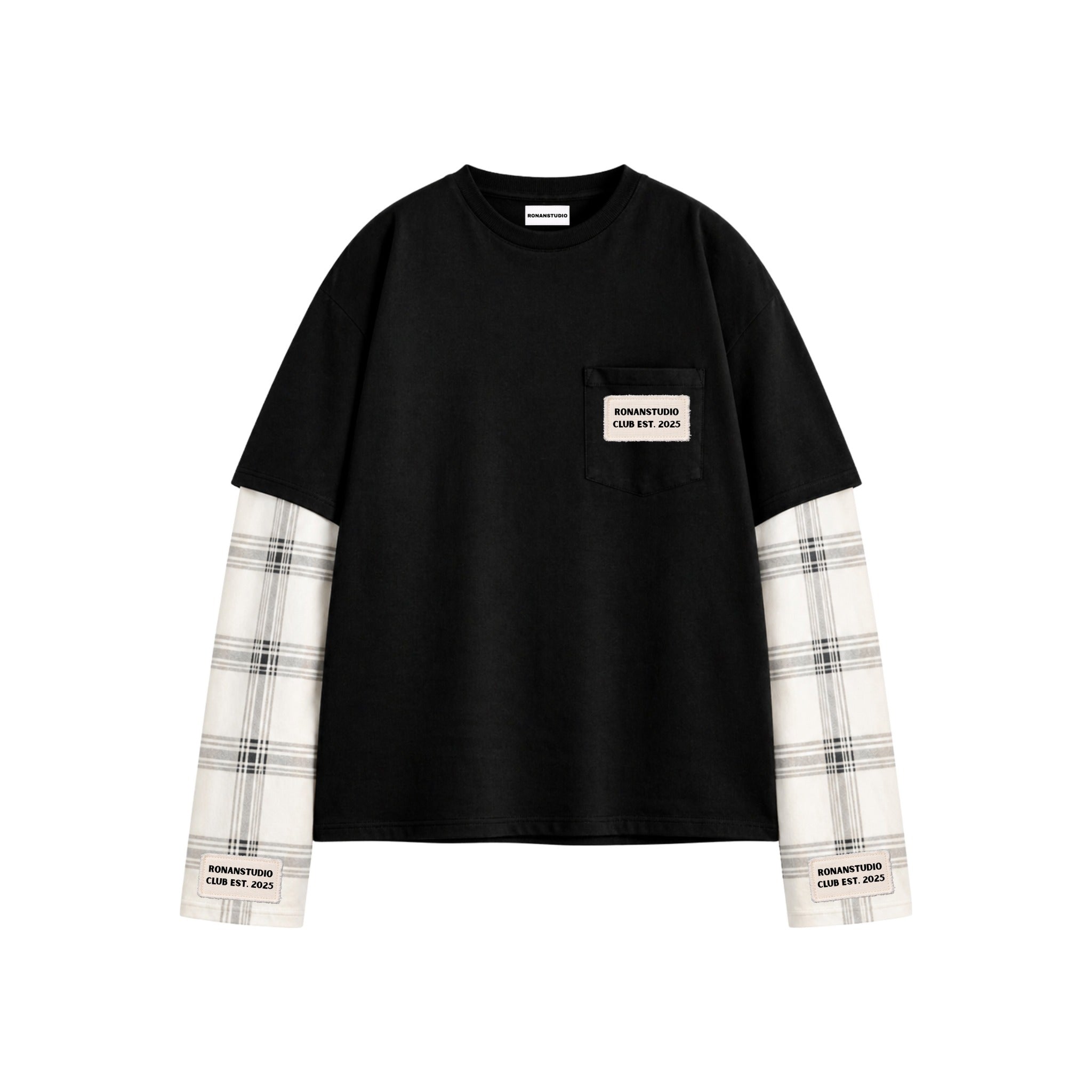 ATELIER DOUBLE SLEEVE FLANNEL BLACK