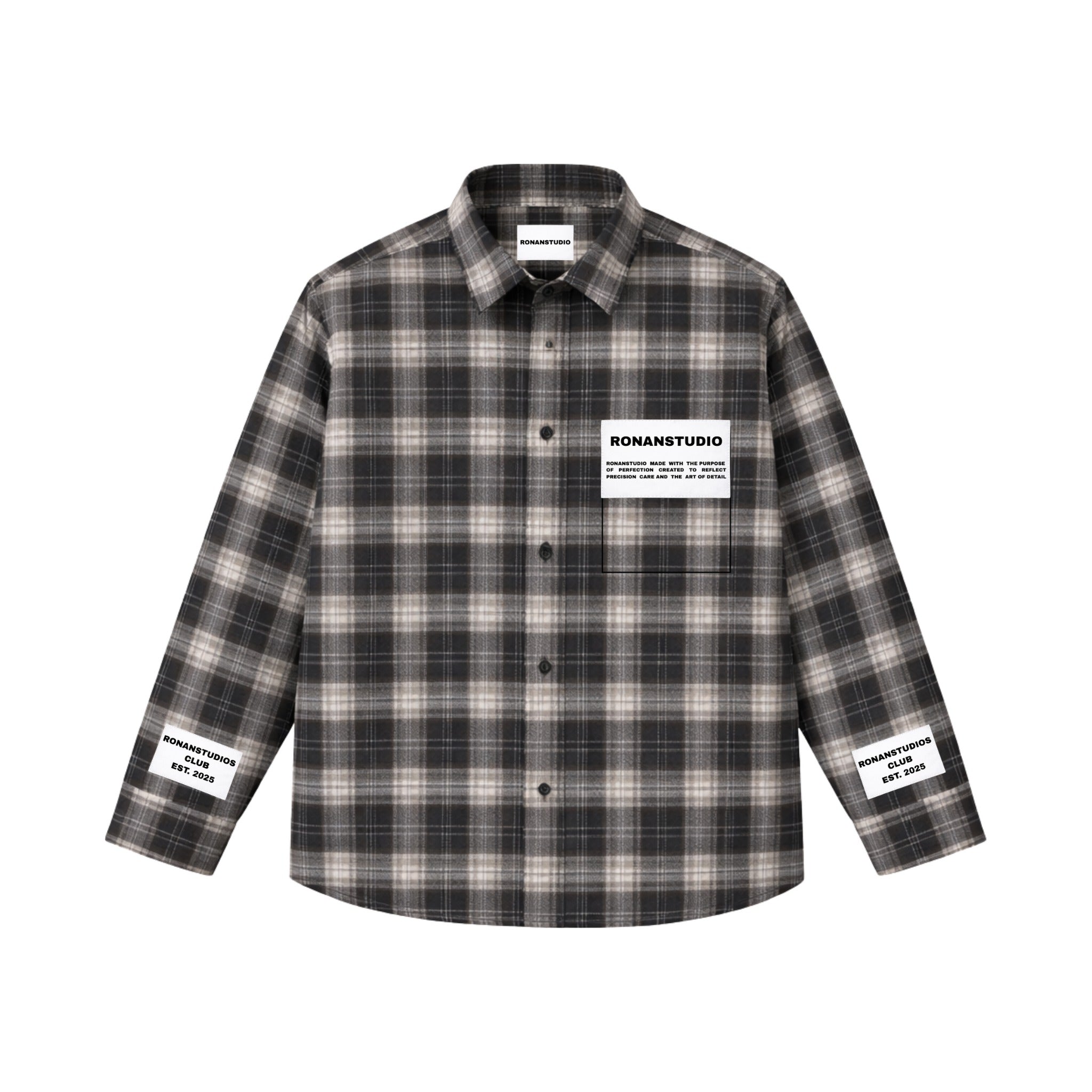 LABEL FLANNEL BLACK X GREY