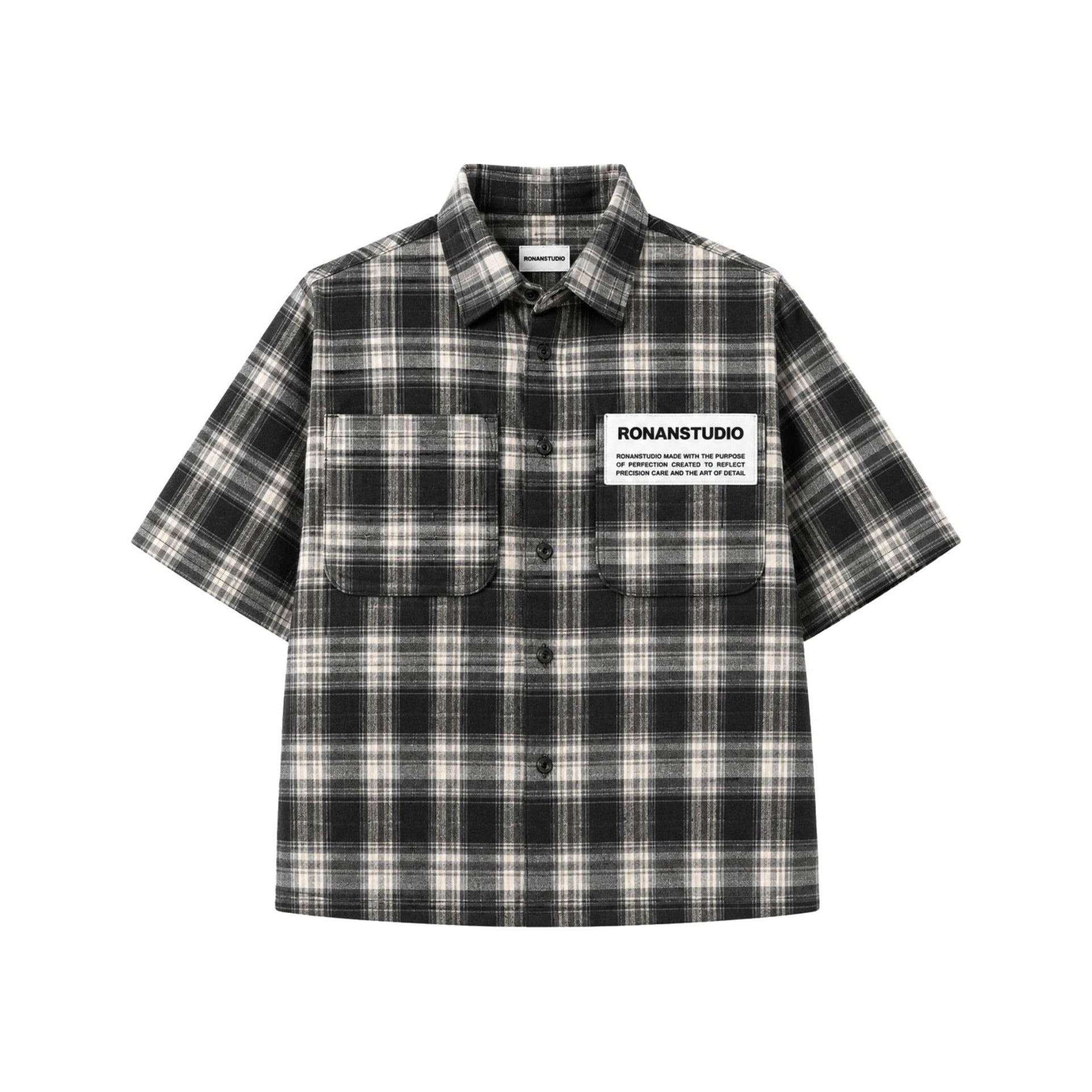 LABEL SS FLANNEL CHARCOAL