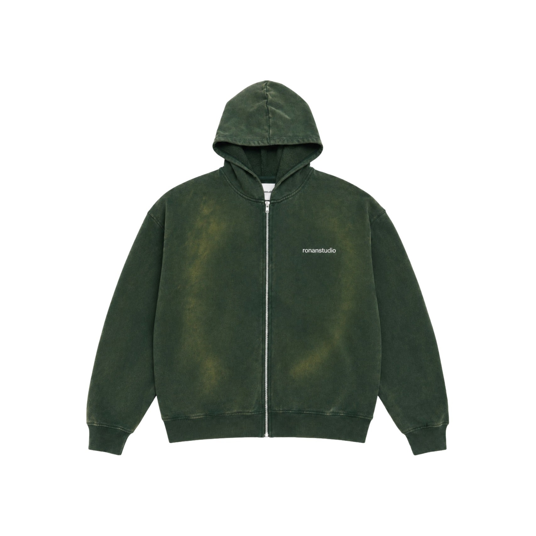 RONANSTUDIO BOUND ZIP HOODIE VINTAGE GREEN