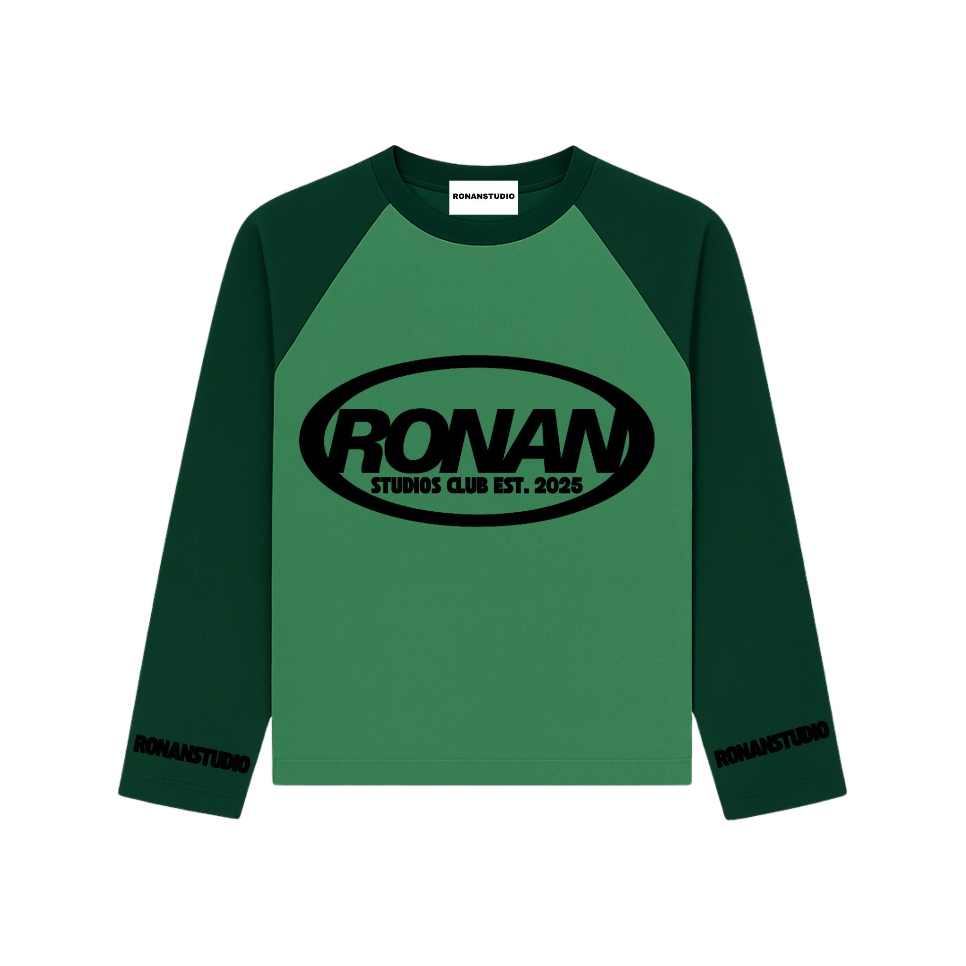 VARSITY LONGSLEEVE DARK X MOSS GREEN